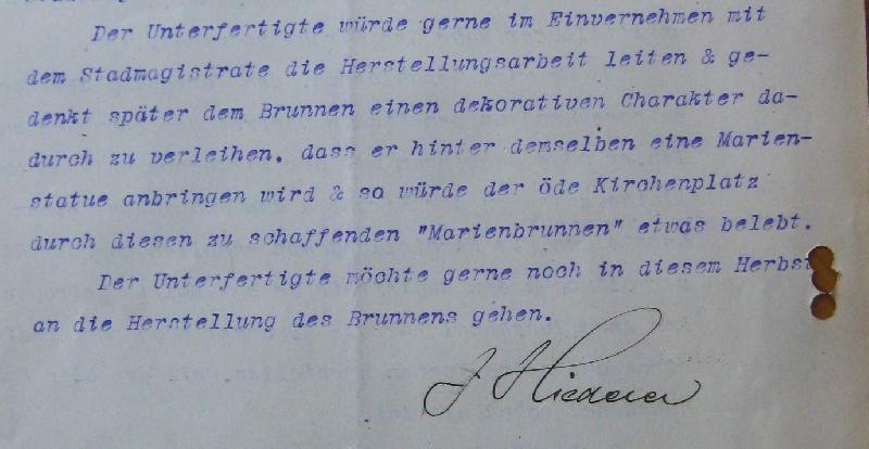 110 Jahre alte Mariensäule ursprünglich dekoratives Brunnenbeiwerk