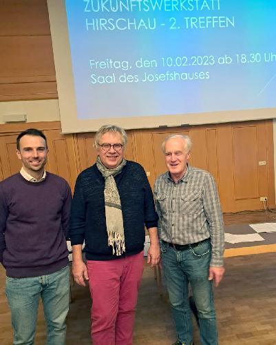 Die Initiatoren der „Zukunftswerkstatt Hirschau“ von links: Michael Mrosek, Christian Feja, Franz Dorfner
 
 - Foto von Gerhard Fleischmann