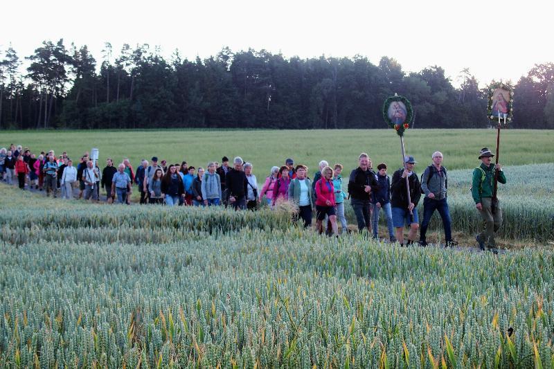 Bei herrlichem Sommerwetter gingen die Pilger auf herrlichen Feld- und Waldwegen zum Mariahilfberg - Foto von Fritz Dietl