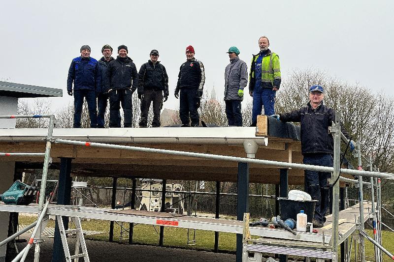 Der Anbau am Gemeinschaftshaus wird erneuert.