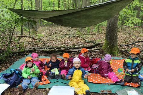 St. Wolfgang-Kinder eine Woche im Wald zu Hause