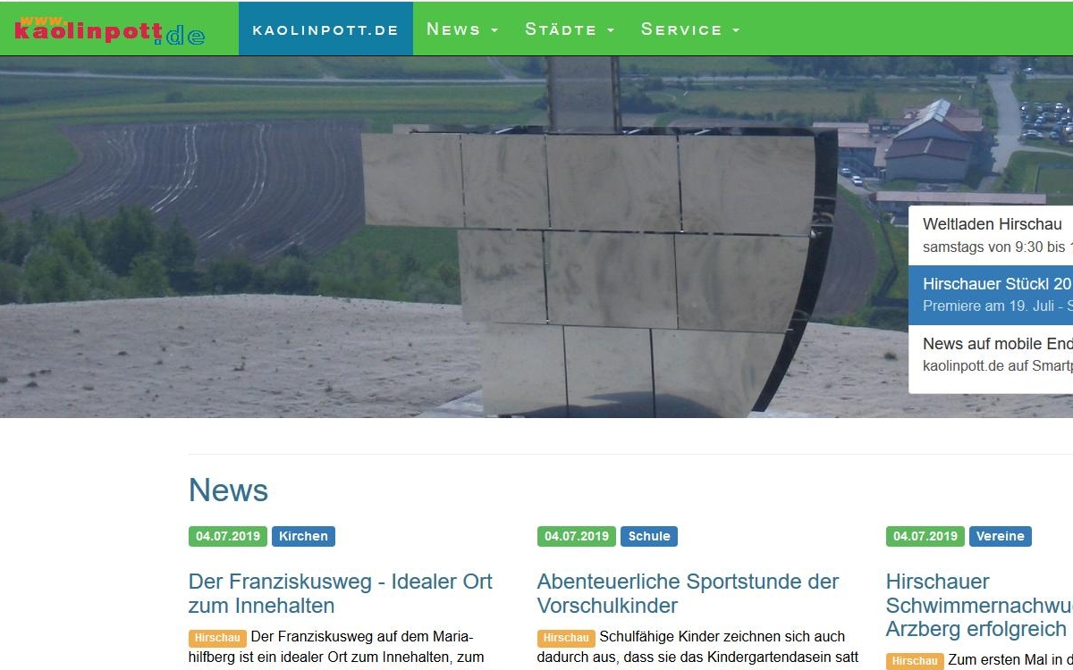 kaolinpott.de | Relaunch des Internetauftrittes im Juli 2019